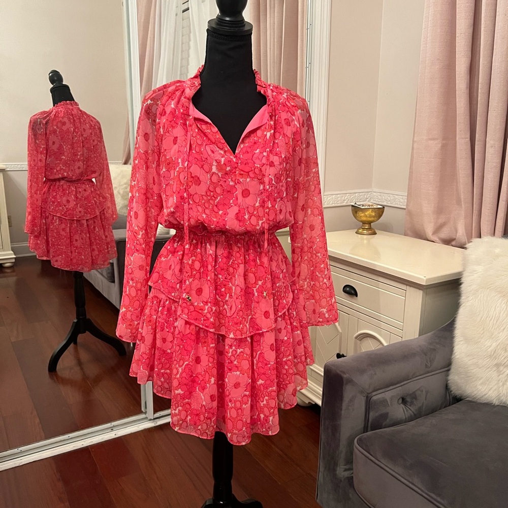 JB by Julie Brown Vibrant Pink Floral Mini Dress